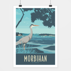 Affiche touristique avec l'illustration Morbihan le golfe