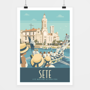 Affiche touristique avec l'illustration Sète