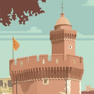 Gros plan de l'illustration Perpinyà La Catalana
