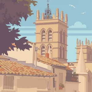 Gros plan de l'illustration Montpellier Cathédrale