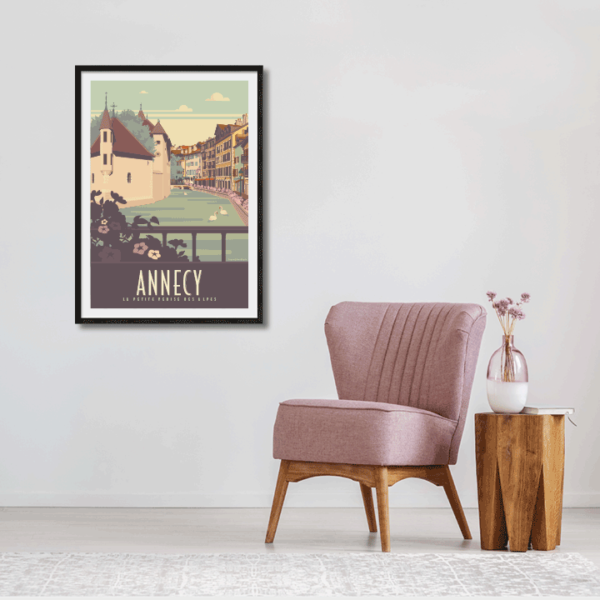 Décor avec l'affiche encadrée Annecy Vieille Ville