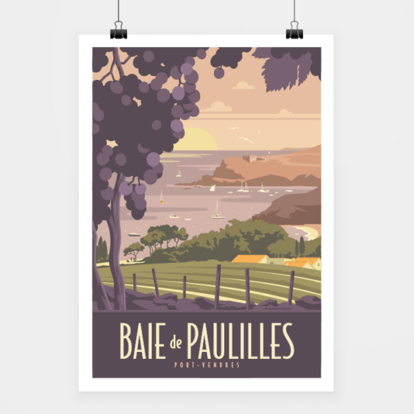 Affiche touristique avec l'illustration Baie de Paulilles