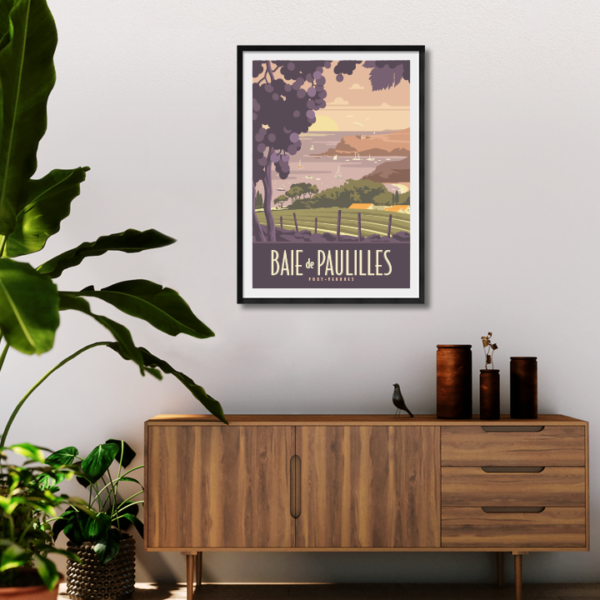 Décor avec l'affiche encadrée Baie de Paulilles