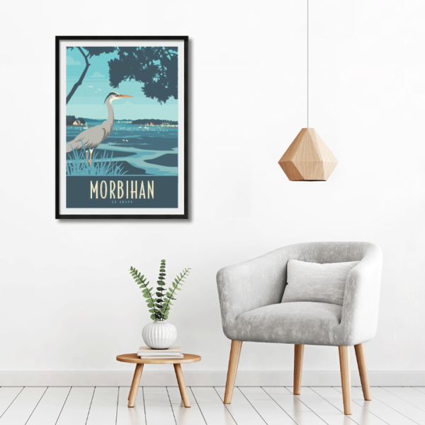 Décor avec l'affiche encadrée Morbihan le golfe