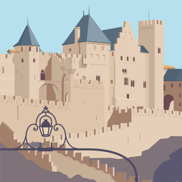 Gros plan de l'illustration Carcassonne la cité