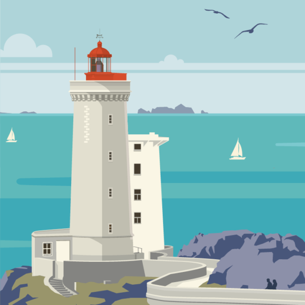 Gros plan de l'illustration Plouzané le phare