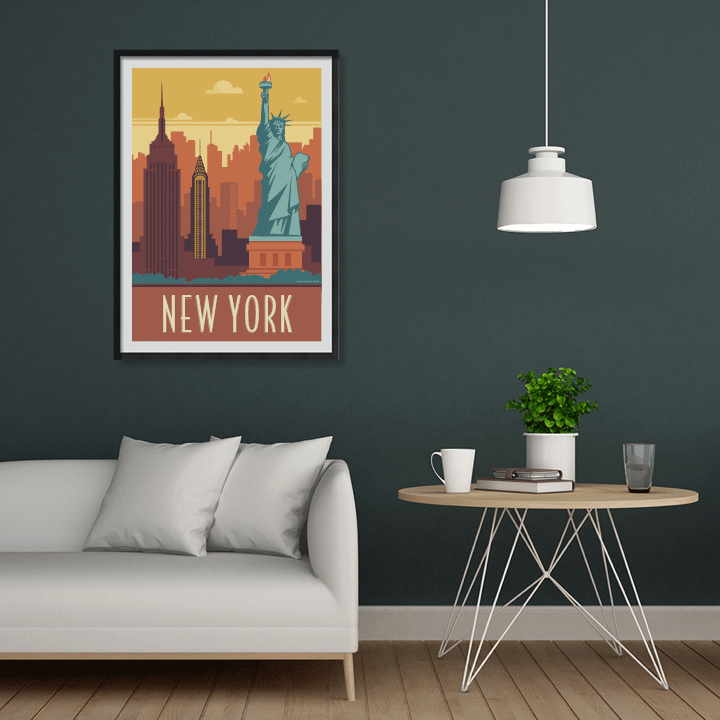 Affiche de New York, Affiche de voyage de New York, Affiche des États-Unis,  Art mural de voyage, Art mural rétro, Cadeau de pendaison de crémaillère,  Grand art mural -  Canada