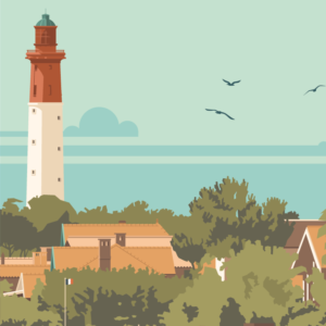 Gros plan de l'illustration Cap Ferret le Phare-Bleu