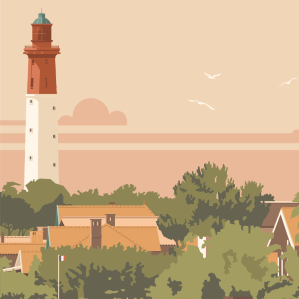 Gros plan de l'illustration Cap Ferret le Phare-Rouge