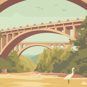 Gros plan de l'illustration Céret Les Ponts