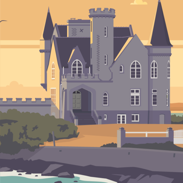 Gros plan de l'illustration Quiberon le château