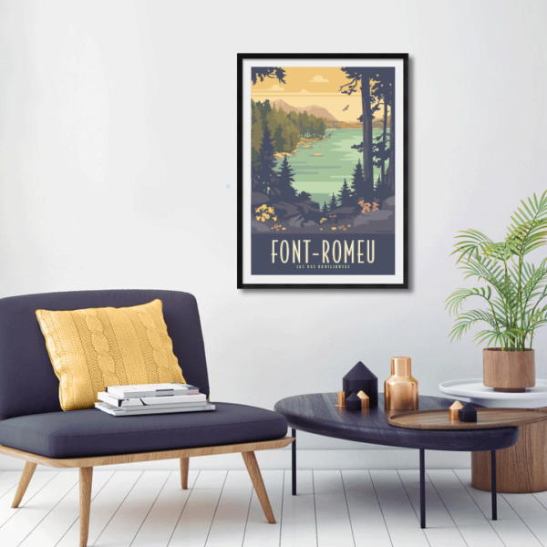 Décor avec l'affiche encadrée Font-Romeu Bouillouses