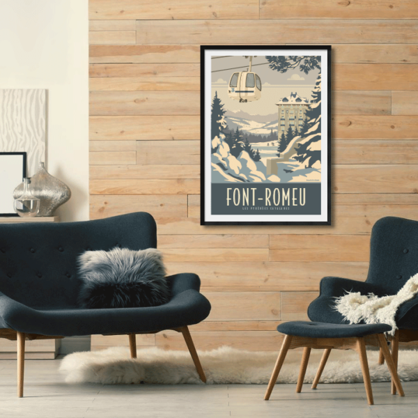 Décor avec l'affiche encadrée Font-Romeu Hiver