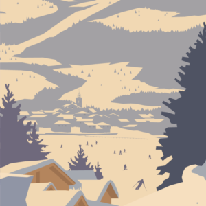 Gros plan de l'illustration Les Angles Station de ski