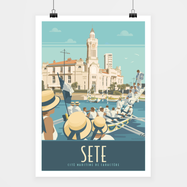 Affiche touristique avec l'illustration Sète