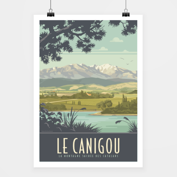 Affiche touristique avec l'illustration Le Canigou