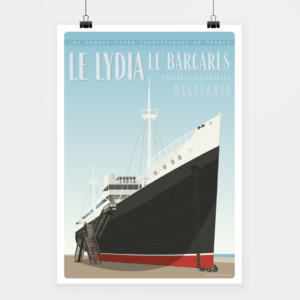 Affiche touristique avec l'illustration Le Barcarès le Lydia