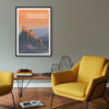 Décor avec l'affiche encadrée château de Quéribus