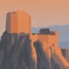 Gros plan de l'illustration château de Quéribus
