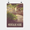 Affiche touristique avec l'illustration Montagne Noire La Rigole