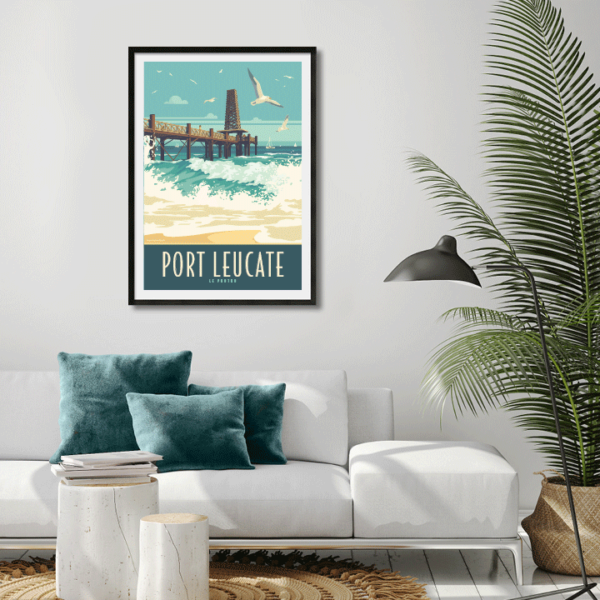 Décor avec l'affiche encadrée Port Leucate Le Ponton