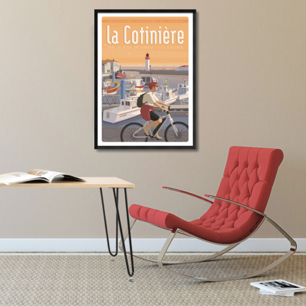 Décor avec l'affiche encadrée Oléron La Cotinière