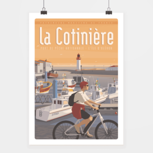 Affiche touristique avec l'illustration Oléron La Cotinière