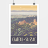 Affiche touristique avec l'illustration Saissac le Château
