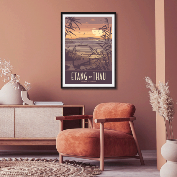 Décor avec l'affiche encadrée Etang de Thau