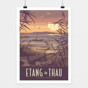 Affiche touristique avec l'illustration Etang de Thau