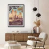 Décor avec l'affiche encadrée Carcassonne Porte Narbonnaise