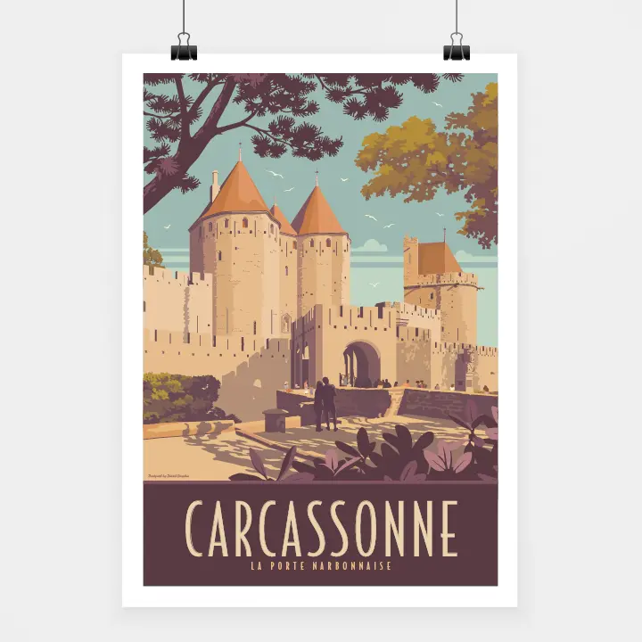 Affiche CARCASSONNE, La porte Narbonnaise