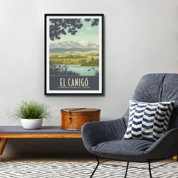 Décor avec l'affiche encadrée El Canigó