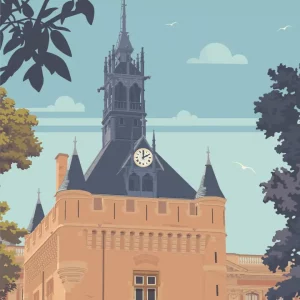 Gros plan de l'illustration Toulouse Le Donjon du Capitole