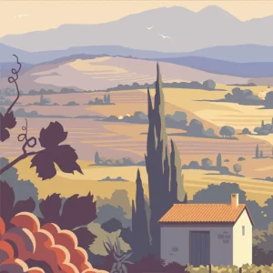 Gros plan de l'illustration Le Roussillon