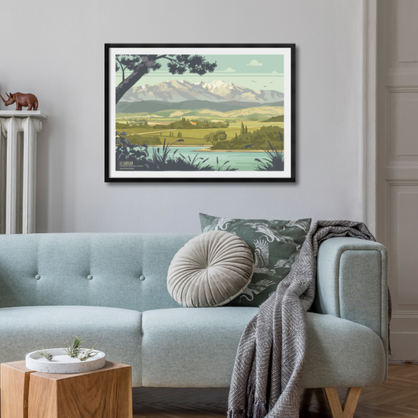 Décor avec l'affiche encadrée Canigou Panoramique