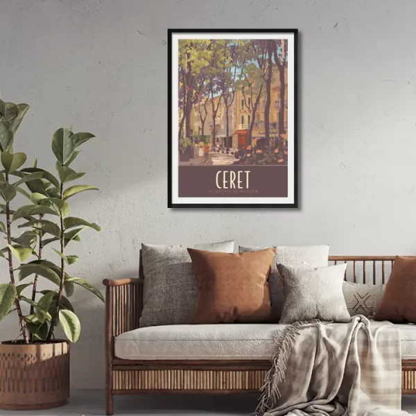 Décor avec l'affiche encadrée Céret Les platanes