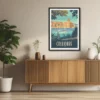 Décor avec l'affiche encadrée Collioure La baie