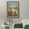 Décor avec l'affiche encadrée Perpignan Hôtel Pams