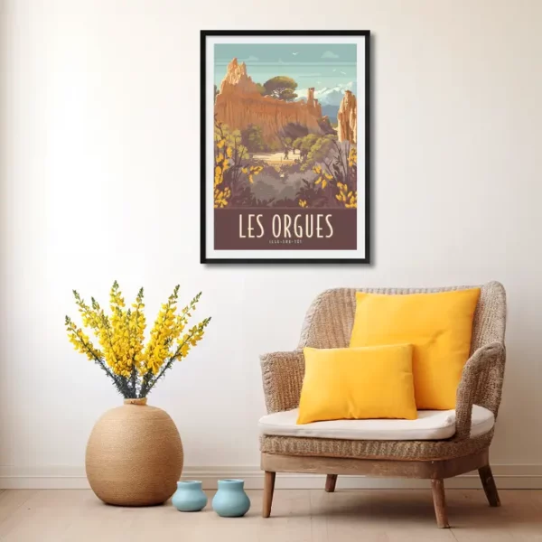 Décor avec l'affiche encadrée Les Orgues
