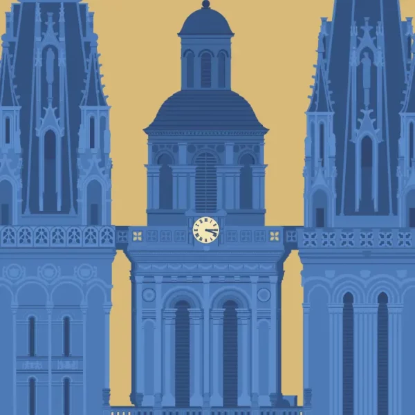 Gros plan de l'illustration Angers Cathédrale