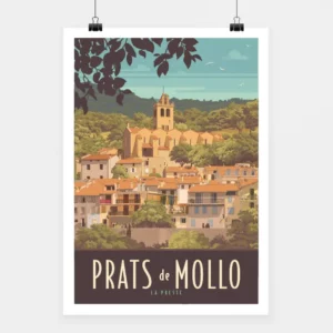 Affiche touristique avec l'illustration Prats de Mollo La Preste