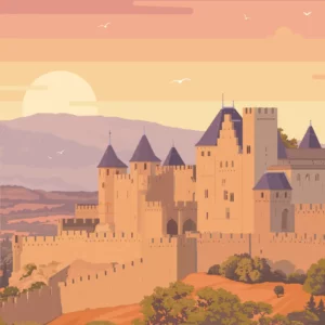 Gros plan de l'illustration Cité médiévale de Carcassonne